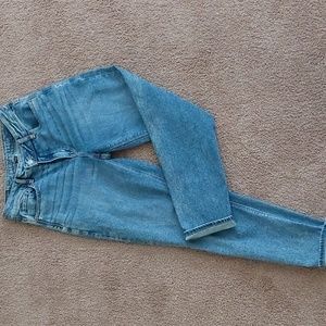 American eagle highest rise mom jean crossover button